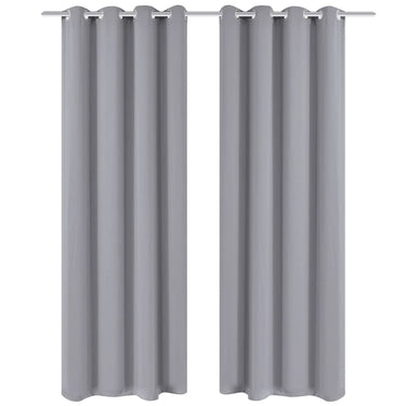 Vidaxl gordijn met metalen ringen verduisterend 270x245 grijs