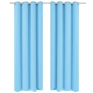 Vidaxl gordijnen met metalen ringen verduisterend 135x175 turquoise 2 st