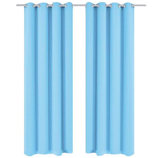 Vidaxl gordijnen met metalen ringen verduisterend 135x245 turquoise 2 st