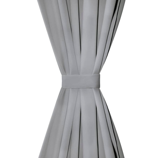 Vidaxl micro-satijnen gordijnen met lussen 140x245 cm grijs 2 st