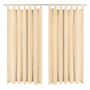 Vidaxl micro-satijnen gordijnen met lussen 140x175 cm beige 2 st