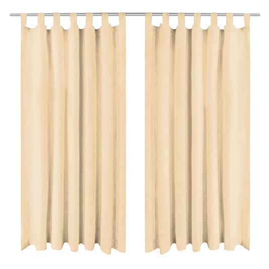 Vidaxl micro-satijnen gordijnen met lussen 140x175 cm beige 2 st