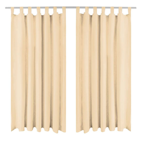 Vidaxl micro-satijnen gordijnen met lussen 140x245 cm beige 2 st