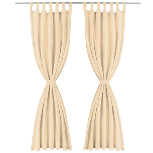Vidaxl micro-satijnen gordijnen met lussen 140x245 cm beige 2 st