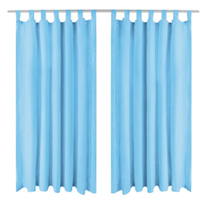 Vidaxl micro-satijnen gordijnen met lussen 140x175 cm turquoise 2 st