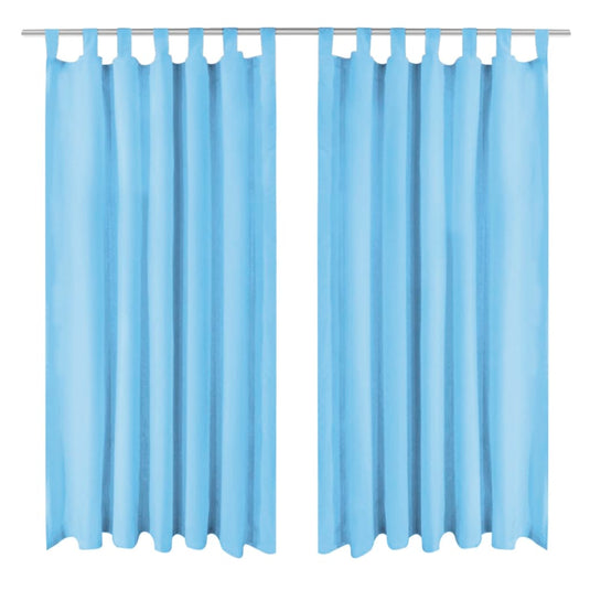 Vidaxl micro-satijnen gordijnen met lussen 140x175 cm turquoise 2 st