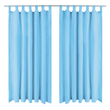 Vidaxl micro-satijnen gordijnen met lussen 140x225 cm turquoise 2 st