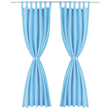 Vidaxl micro-satijnen gordijnen met lussen 140x225 cm turquoise 2 st