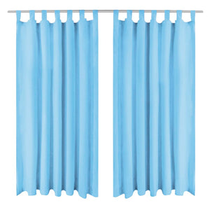 VidaXL Micro-satijnen gordijnen met lussen 140x245 cm turquoise 2 st