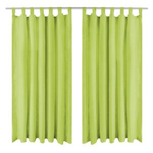 Vidaxl micro-satijnen gordijnen met lussen 140x175 cm groen 2 st