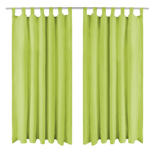 Vidaxl micro-satijnen gordijnen met lussen 140x245 cm groen 2 st