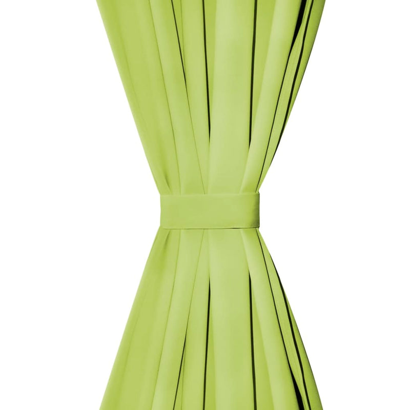 Load image into Gallery viewer, Vidaxl micro-satijnen gordijnen met lussen 140x245 cm groen 2 st
