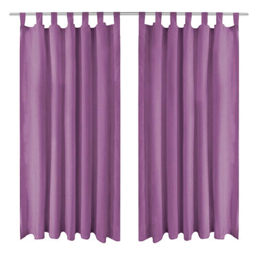 Vidaxl micro-satijnen gordijnen met lussen 140x175 cm lila 2 st