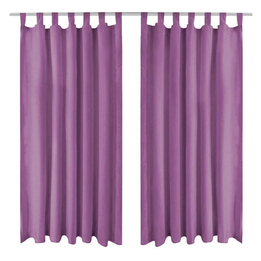 Vidaxl micro-satijnen gordijnen met lussen 140x225 cm lila 2 st