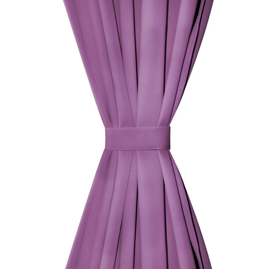 Vidaxl micro-satijnen gordijnen met lussen 140x225 cm lila 2 st