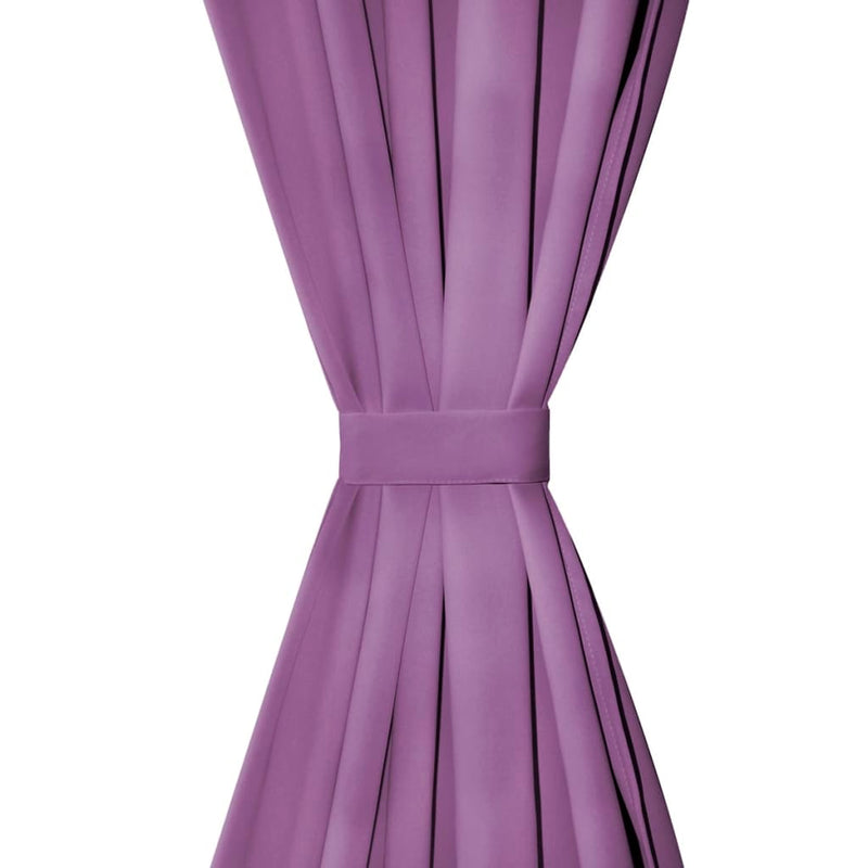 Load image into Gallery viewer, Vidaxl micro-satijnen gordijnen met lussen 140x245 cm lila 2 st
