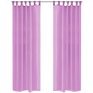 VidaXL Gordijnen voile 140x245 cm lila 2 st