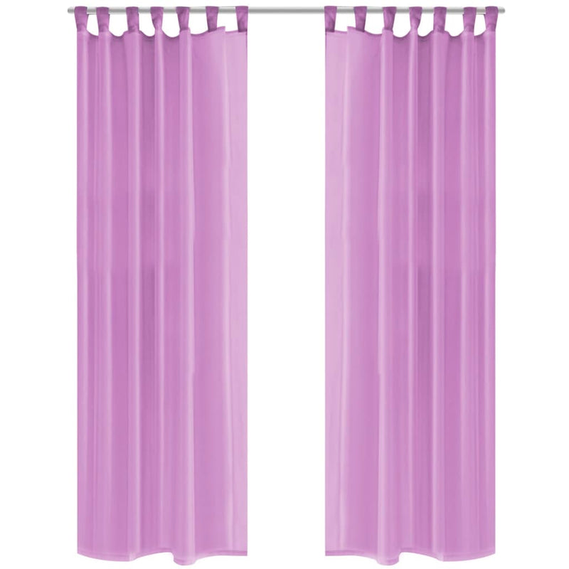 Load image into Gallery viewer, VidaXL Gordijnen voile 140x245 cm lila 2 st
