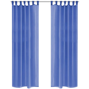 Vidaxl gordijnen voile 140x225 cm koningsblauw 2 st