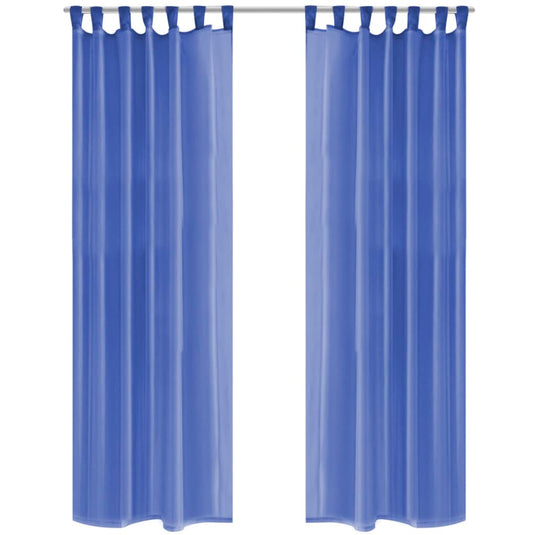 Vidaxl gordijnen voile 140x225 cm koningsblauw 2 st