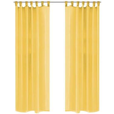 Vidaxl gordijnen voile 140x175 cm geel 2 st