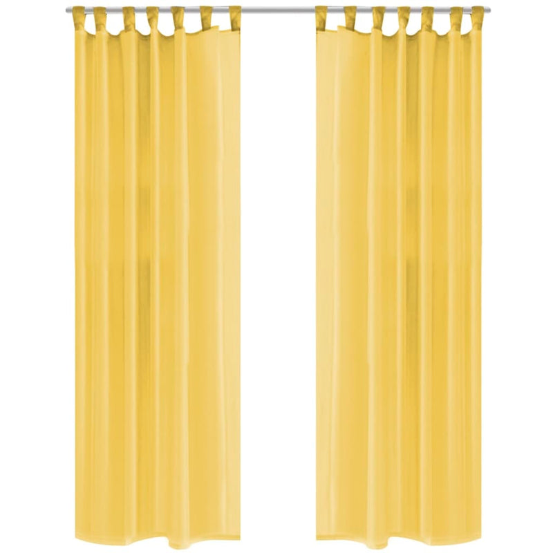 Load image into Gallery viewer, Vidaxl gordijnen voile 140x245 cm geel 2 st
