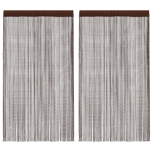 Vidaxl draadgordijnen 100x250 cm bruin 2 st