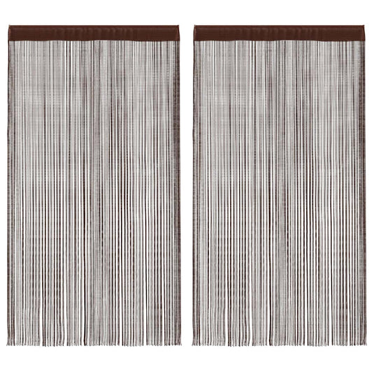 Vidaxl draadgordijnen 140x250 cm bruin 2 st