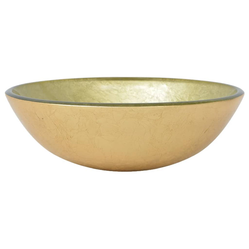 Load image into Gallery viewer, Vidaxl wasbak gehard glas 42 cm goud
