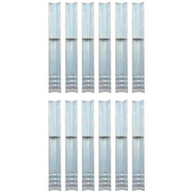 Vidaxl grondanker l-vormig 5x5x50 cm gegalvaniseerd staal 12 st
