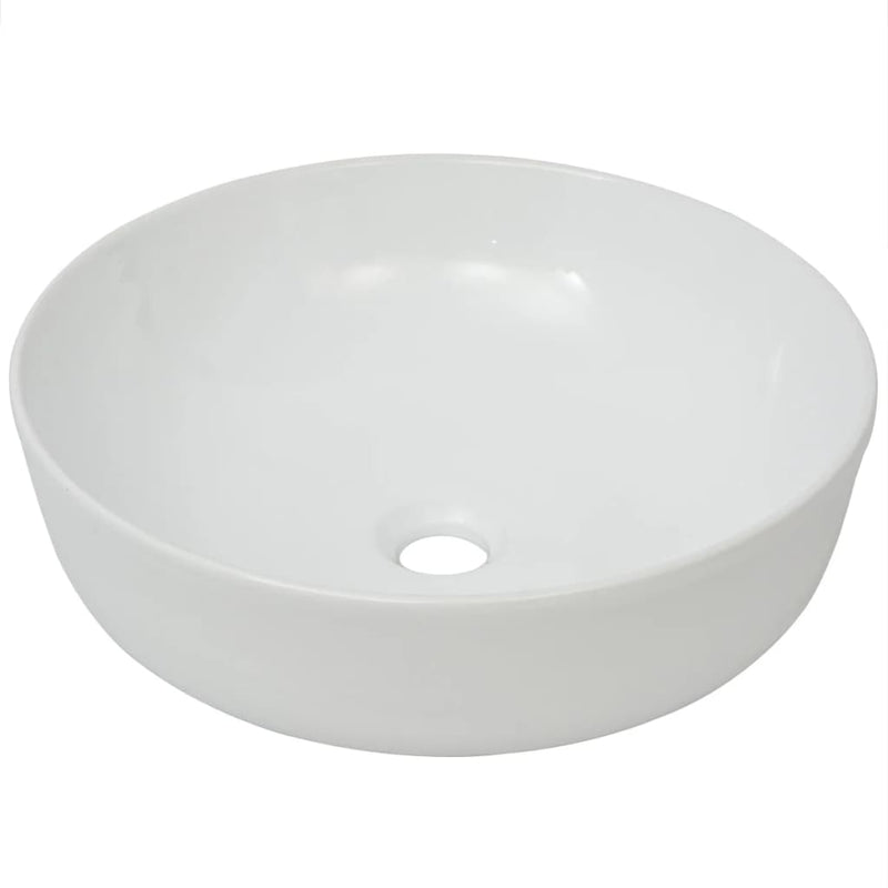 Load image into Gallery viewer, Vidaxl wastafel rond wit 41,5x13,5 cm keramiek
