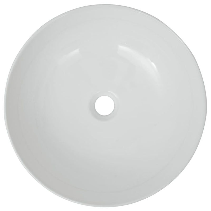Load image into Gallery viewer, Vidaxl wastafel rond wit 41,5x13,5 cm keramiek
