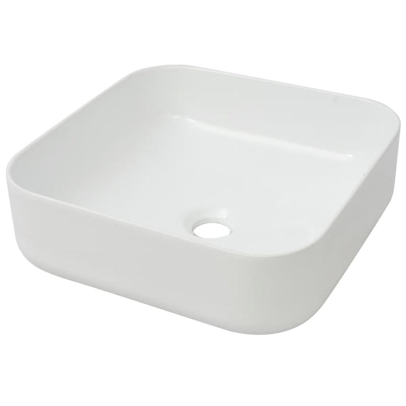 Load image into Gallery viewer, Vidaxl wastafel vierkant wit 39x39x13,5 cm keramiek
