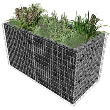 Vidaxl gabion plantenbak verhoogd 180x90x100 cm staal zilverkleurig