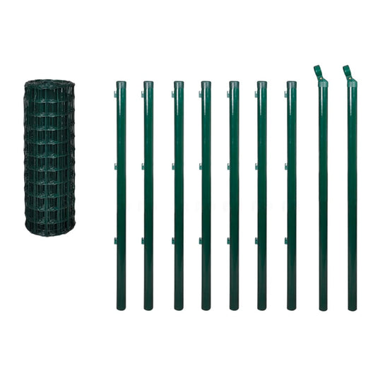 Vidaxl euro hek 10x1,2 m staal groen