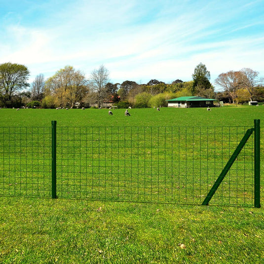 Vidaxl euro hek 25x0,8 m staal groen