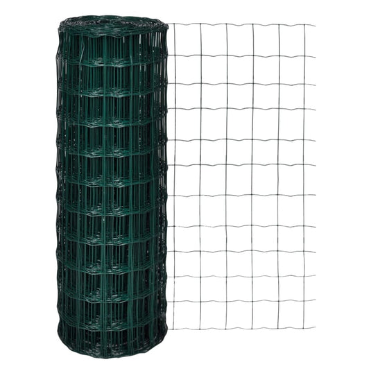 Vidaxl euro hek 25x1,7 m staal groen