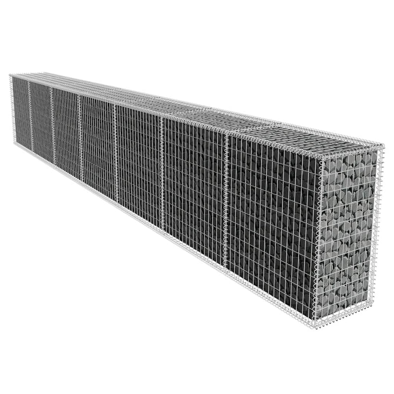 Load image into Gallery viewer, VidaXL Schanskorfmuur met deksel 600x50x100 cm gegalvaniseerd staal
