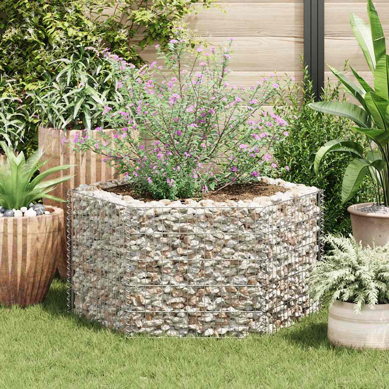 Load image into Gallery viewer, Vidaxl gabion plantenbak verhoogd zeshoekig 100x90x50 cm
