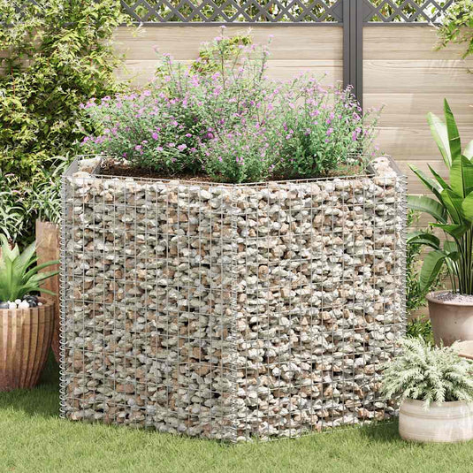 VidaXL Gabion plantenbak verhoogd zeshoekig 160x140x100 cm