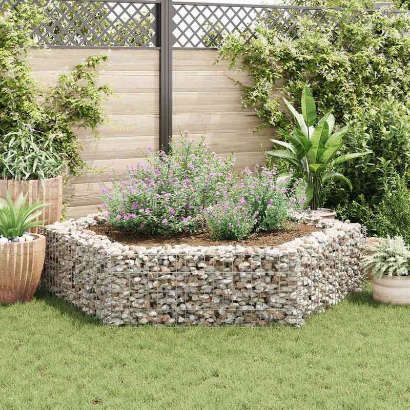 Load image into Gallery viewer, Vidaxl gabion plantenbak verhoogd zeshoekig 200x173x40 cm
