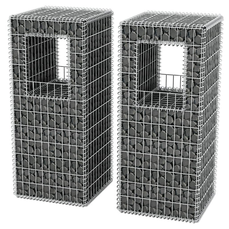 Load image into Gallery viewer, VidaXL Schanskorf palen plantenbakken 2 st 50x50x120 cm staal
