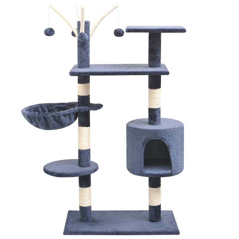 Load image into Gallery viewer, Vidaxl kattenkrabpaal met sisal krabpalen 125 cm donkerblauw
