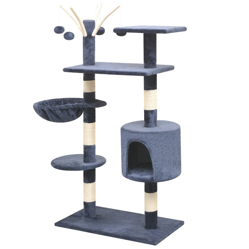 Load image into Gallery viewer, Vidaxl kattenkrabpaal met sisal krabpalen 125 cm donkerblauw

