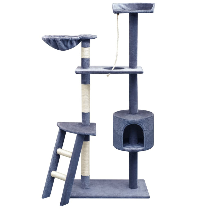 Load image into Gallery viewer, Vidaxl kattenkrabpaal met sisal krabpalen 150 cm donkerblauw
