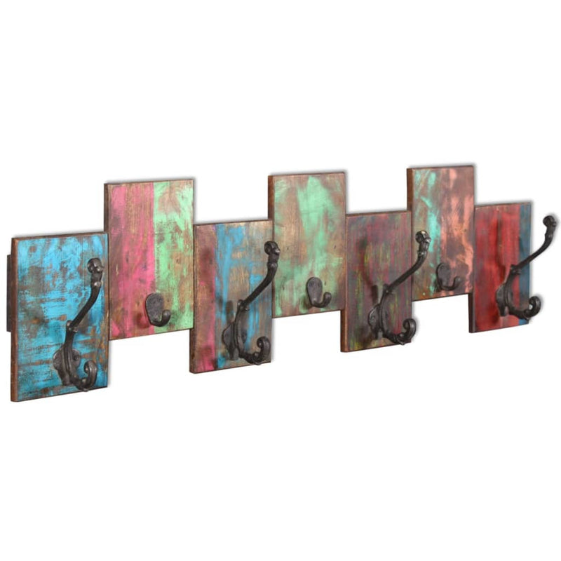Load image into Gallery viewer, Vidaxl kapstok met 7 haken massief gerecycled hout
