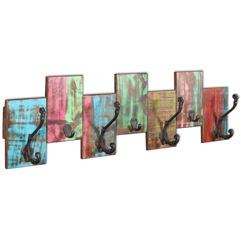 Load image into Gallery viewer, Vidaxl kapstok met 7 haken massief gerecycled hout
