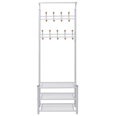 Vidaxl kledingrek met schoenenopberger 68x32x182,5 cm wit