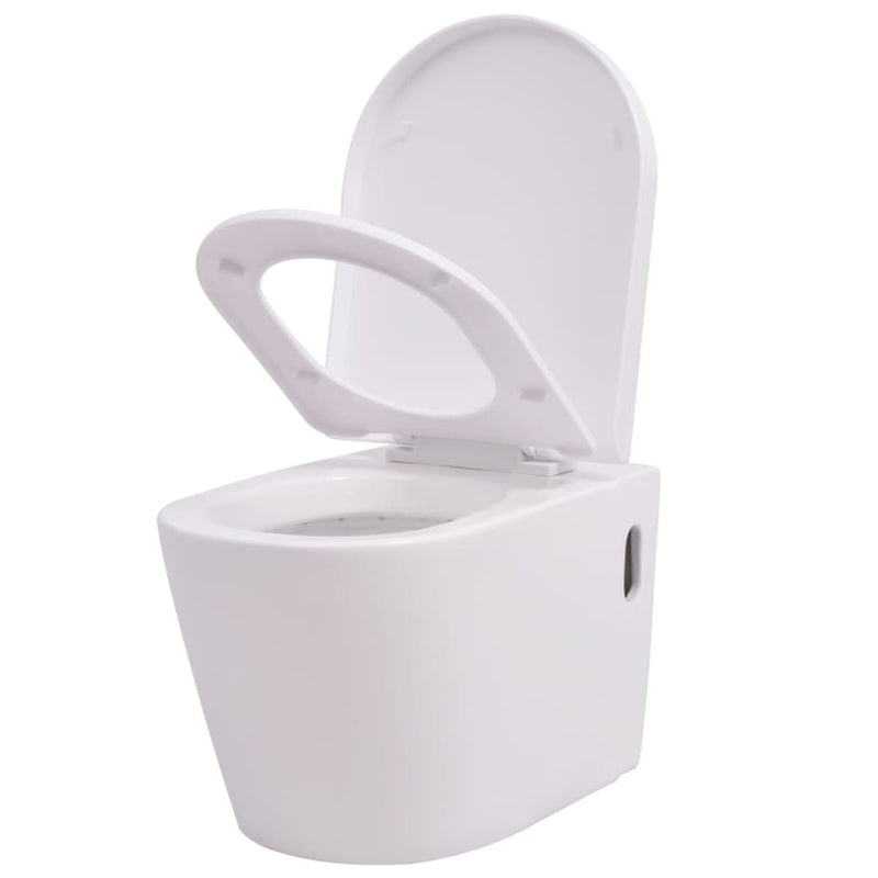 Load image into Gallery viewer, Vidaxl hangend toilet keramiek wit
