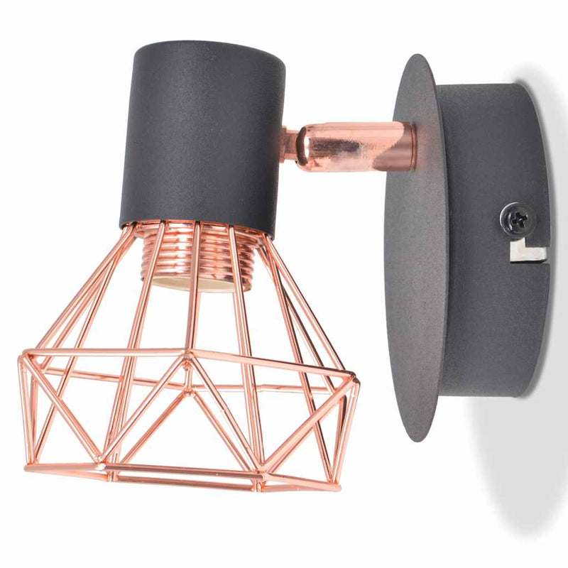 Afbeelding laden in galerijviewer, Vidaxl wandlamp e14 zwart en koper 2 st
